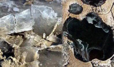 Sıcaklık eksi 8 dereceye düştü: Gölet buz tuttu!