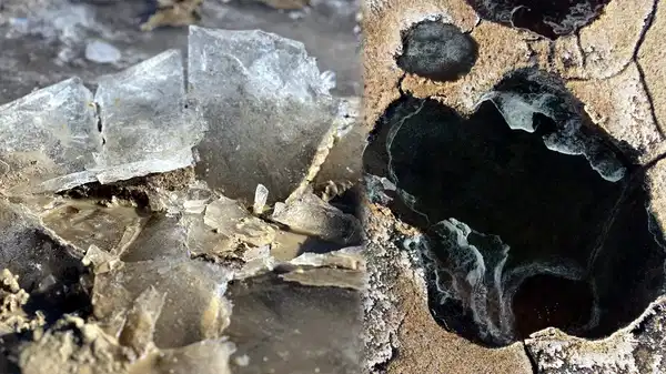 Sıcaklık eksi 8 dereceye düştü: Gölet buz tuttu!