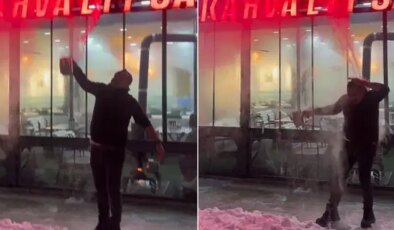 Soğuk havayı test etmek isterken kendini yaktı