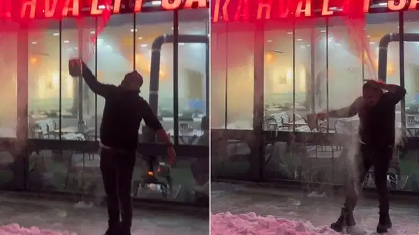 Soğuk havayı test etmek isterken kendini yaktı