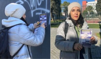 Sokak sokak gezerek IBAN dolandırıcılığına karşı broşür dağıtıyor