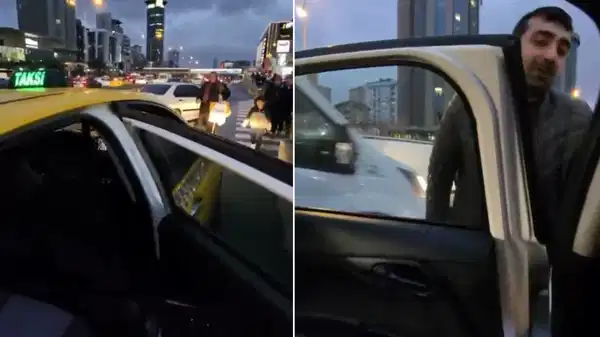 Taksi şoförü aralarında engelli bireylerin de bulunduğu aileyi araçtan indirdi