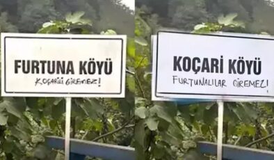 Taşacak Bu Deniz’in “giremez” yazan köy tabelaları değişti! İşte yeni Koçari ve Furtuna tabelası…