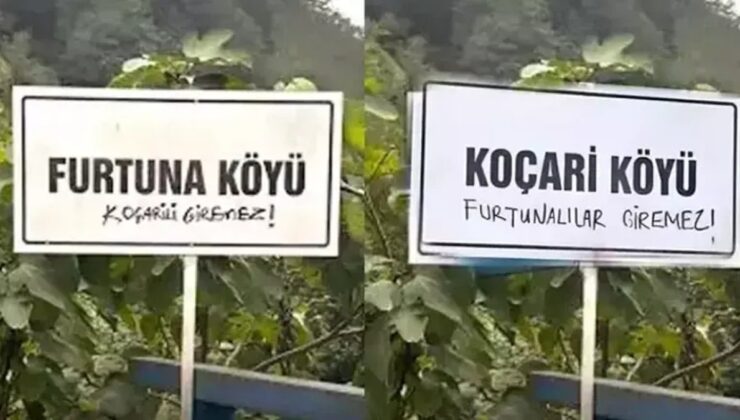 Taşacak Bu Deniz’in “giremez” yazan köy tabelaları değişti! İşte yeni Koçari ve Furtuna tabelası…