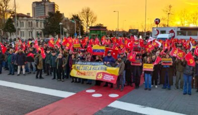 TKP’den Venezuela halkına destek eylemi: ‘Bu barbarlara boyun eğmeyecek’