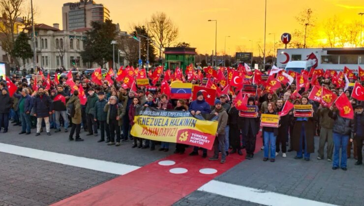 TKP’den Venezuela halkına destek eylemi: ‘Bu barbarlara boyun eğmeyecek’