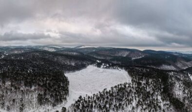 Tokat’ta Kurt Gölü kış manzarasıyla büyüledi