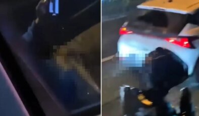 Trafikte mide bulandıran görüntü! Plakayı alıp harekete geçtiler