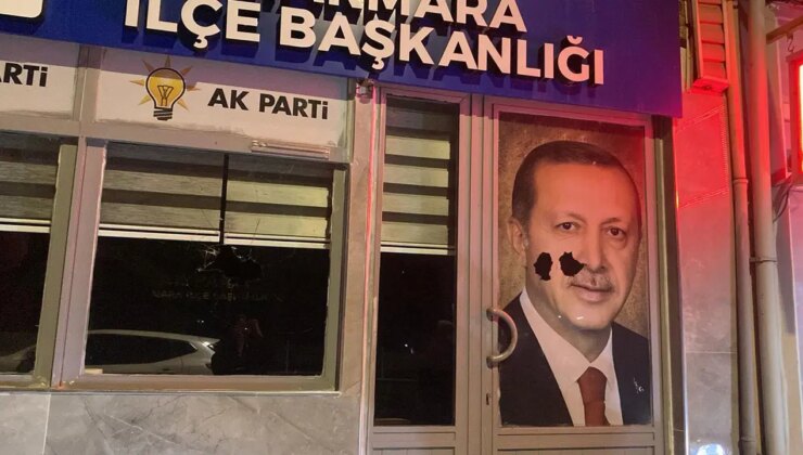 AKP Marmara İlçe Başkanlığı binasına taşlı saldırı
