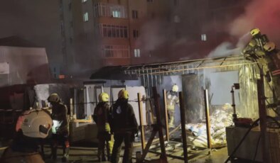 Ataşehir’de mermer atölyesindeki konteynerde yangın paniği: 2 kişi dumandan etkilendi!