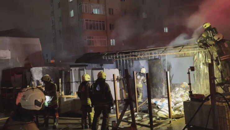 Ataşehir’de mermer atölyesindeki konteynerde yangın paniği: 2 kişi dumandan etkilendi!
