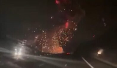 Balıkesir’de F-16 savaş uçağının düşme anı
