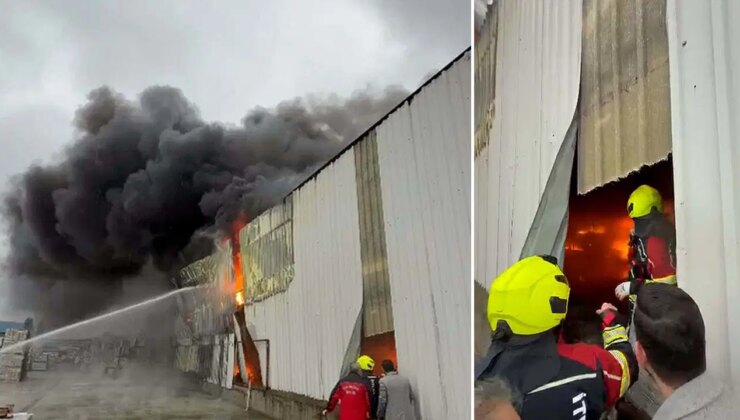 Balıkesir’de korutan depo yangını!