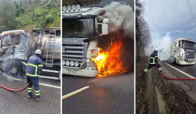 Bolu Dağı’nda tanker alev alev yandı!