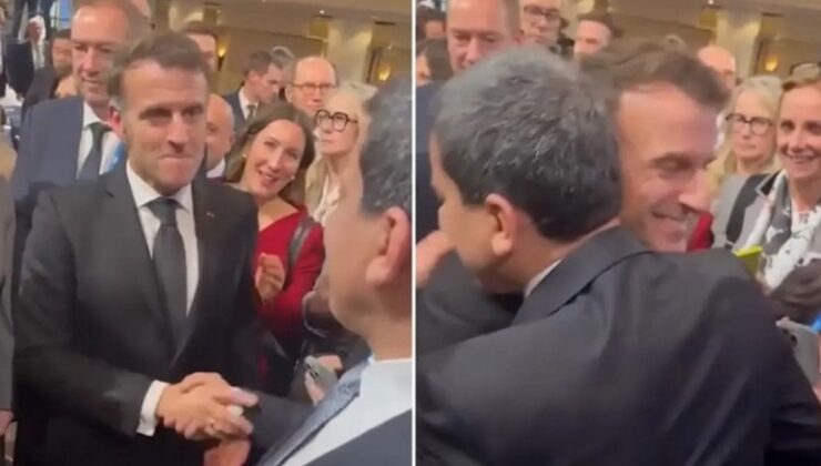 Fransa Cumhurbaşkanı Macron ile YPG elebaşı Mazlum Abdi kucaklaştı