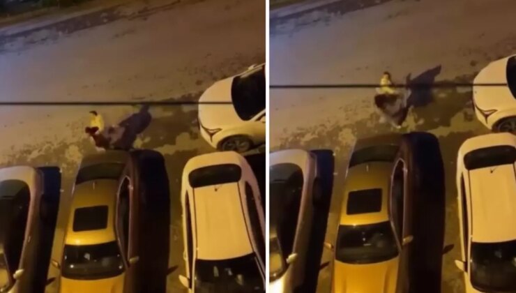 Genç kadını sokak ortasında defalarca yumrukladı