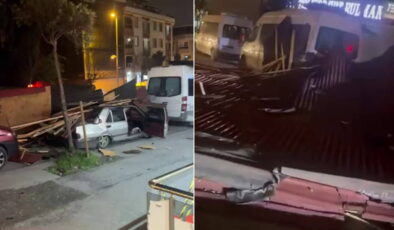 İstanbul’da fırtına! Binaların çatısı uçtu