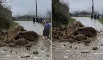Mahalle yolu heyelan nedeniyle ulaşıma kapandı!