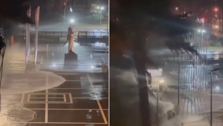 Marmaris’te lodos denizi taşırdı, kordon sular altında kaldı!