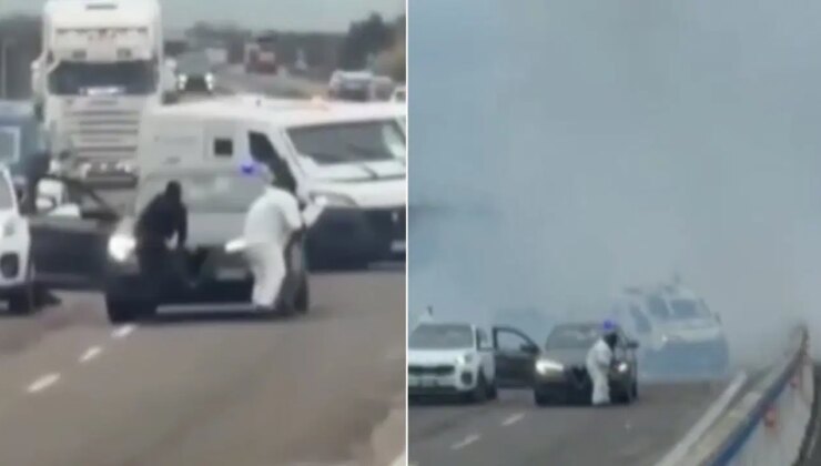 Otoyolda önünü kestiler: Silahlı ve maskeli kişiler zırhlı para nakil aracını soydu