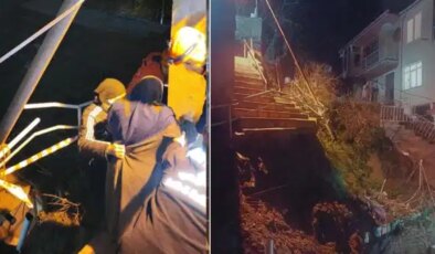 Sarıyer’de binanın merdiveni çöktü: Tahliye edildi!