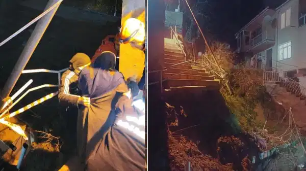 Sarıyer’de binanın merdiveni çöktü: Tahliye edildi!