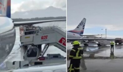 Son dakika… Antalya Havalimanı’nda faciadan dönüldü: Kalkışa hazırlanan Sun Express uçağının tekerlekleri koptu, kanadı delindi!