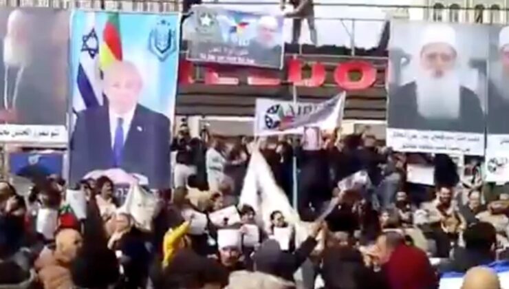 Süveyda’da Dürzilerden yönetim karşıtı protesto: İsrail ve Netanyahu bayrakları açıldı