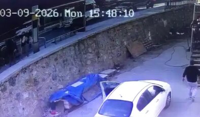Ayazağa’da korku dolu anlar: Refüjü aşan araç dehşet saçtı, o anlar kamerada!