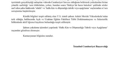 Bakan Gürlek: “Hukukun üstünlüğü ilkesinden taviz vermeyeceğimizi bir kez daha vurguluyorum”