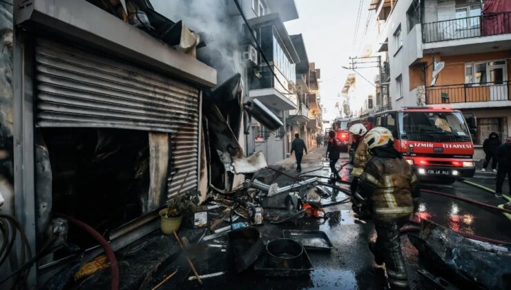 Buca’da bir iş yerinde çıkan yangın panik yarattı