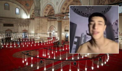 Cami içerisinde yarı çıplak video çekmişti: Tutuklandı