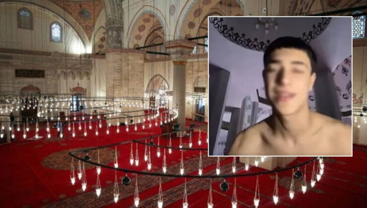 Cami içerisinde yarı çıplak video çekmişti: Tutuklandı