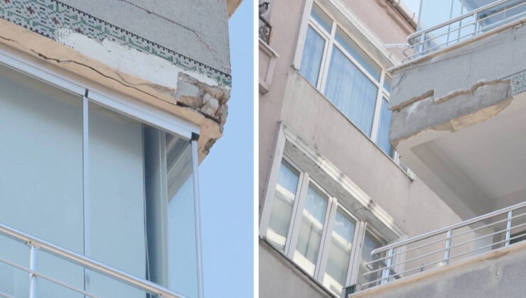 Güngören’de binadan düşen beton parçaları otomobillere zarar verdi