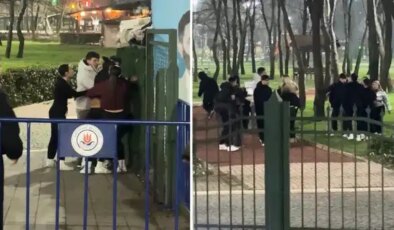 Kağıthane’de lise öğrencileri tekme yumruk kavga etti!