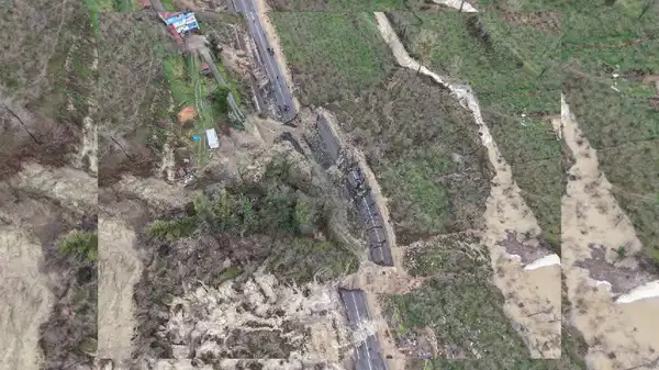 Ordu’da heyelan nedeniyle mahalle yolu ulaşıma kapandı