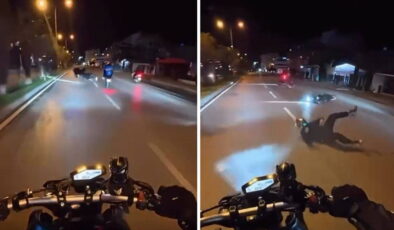 Sürücülerinin tek teker üzerinde kullandığı 2 motosiklet kaza yaptı: 2 yaralı