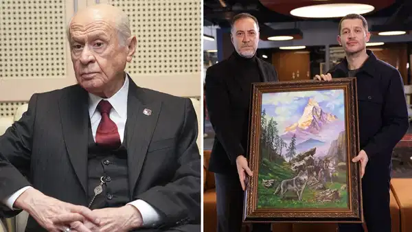 Devlet Bahçeli’nin Uraz Kaygılaroğlu’na hediye ettiği ‘Bozkurt’ tablosu ortaya çıktı