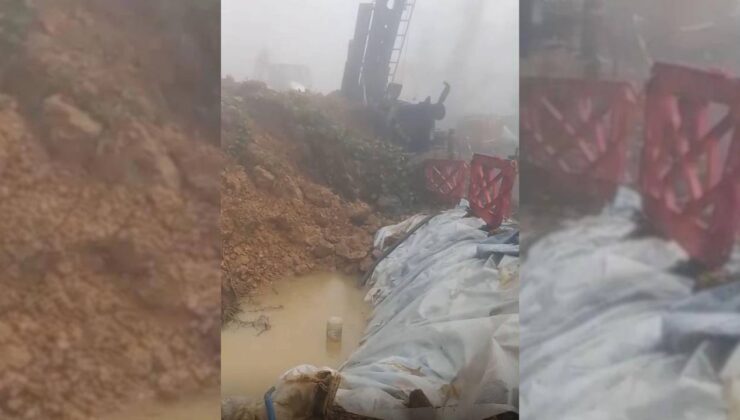 Giresun’da faciadan dönüldü: Heyelanda sondaj makinesi toprak altında kaldı