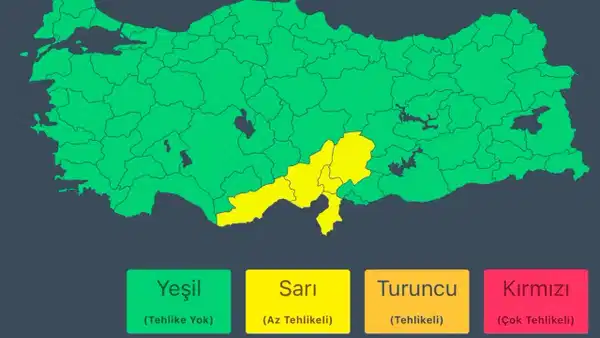 İçişleri Bakanlığından Doğu Akdeniz için sağanak uyarısı
