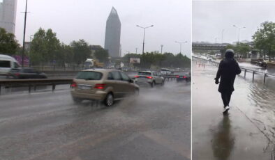 İstanbul’da sağanak yağış etkili oluyor: Kadıköy’de yollar göle döndü, rögarlar taştı!