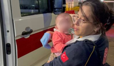 Samsun’da yangın… Anne ve 6 aylık bebeği hastanelik oldu