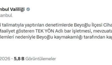 Beyoğlu’nda bir bar işletmesi kapatıldı
