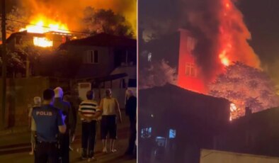 Gaziosmanpaşa’da korkutan yangın: 3 gecekondu alev alev yandı