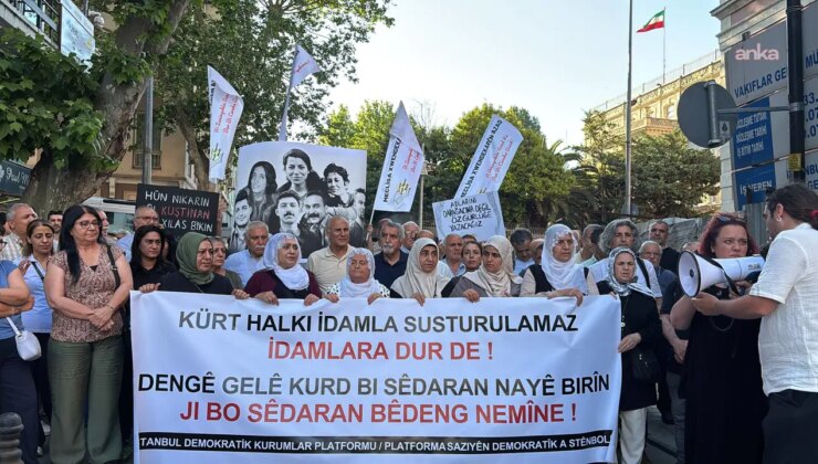 İran İstanbul Baskonsolosluğu önünde eylem: ‘İdamlar durdurulsun, baskılar sona ersin!’