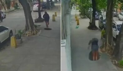 Kadın kanalizasyona düştü: Rögar kapağı da üstüne kapandı