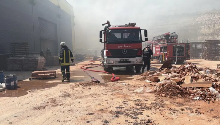 Kütahya’da çömlek üretim fabrikasında yangın