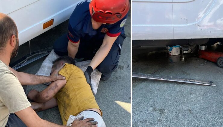 Lastik tamiri yaptığı TIR’ın körüğü patladı, ağır yaralandı