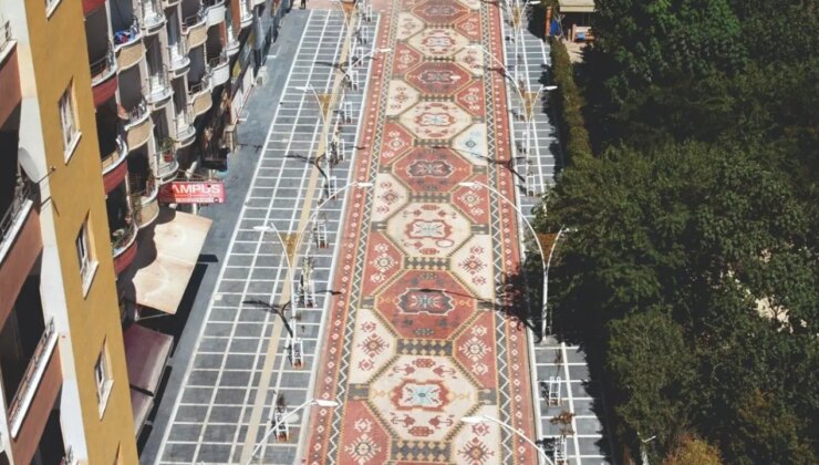 Mardin’de halı motifli cadde gündem oldu