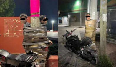 Meksika’da ‘Batman’ paniği: Hırsızlıkla suçladığı kişileri direklere bantlıyor